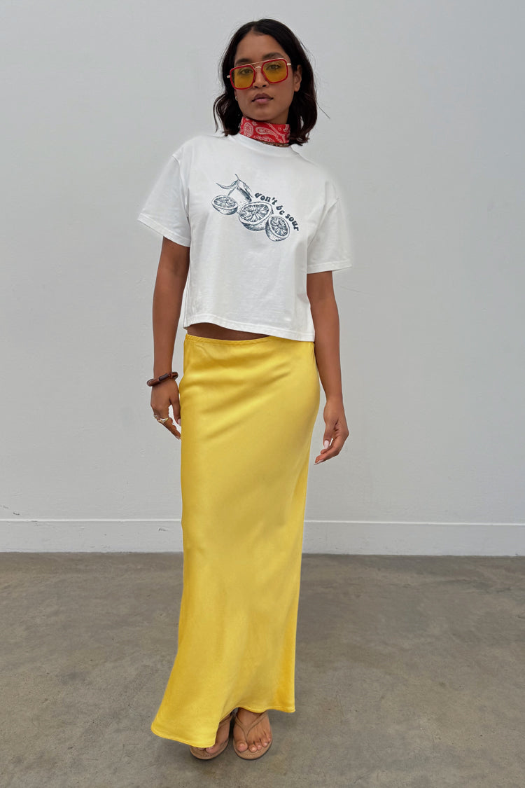 Lemon Print Cotton T-Shirt for Women | Don't be Sour Tee