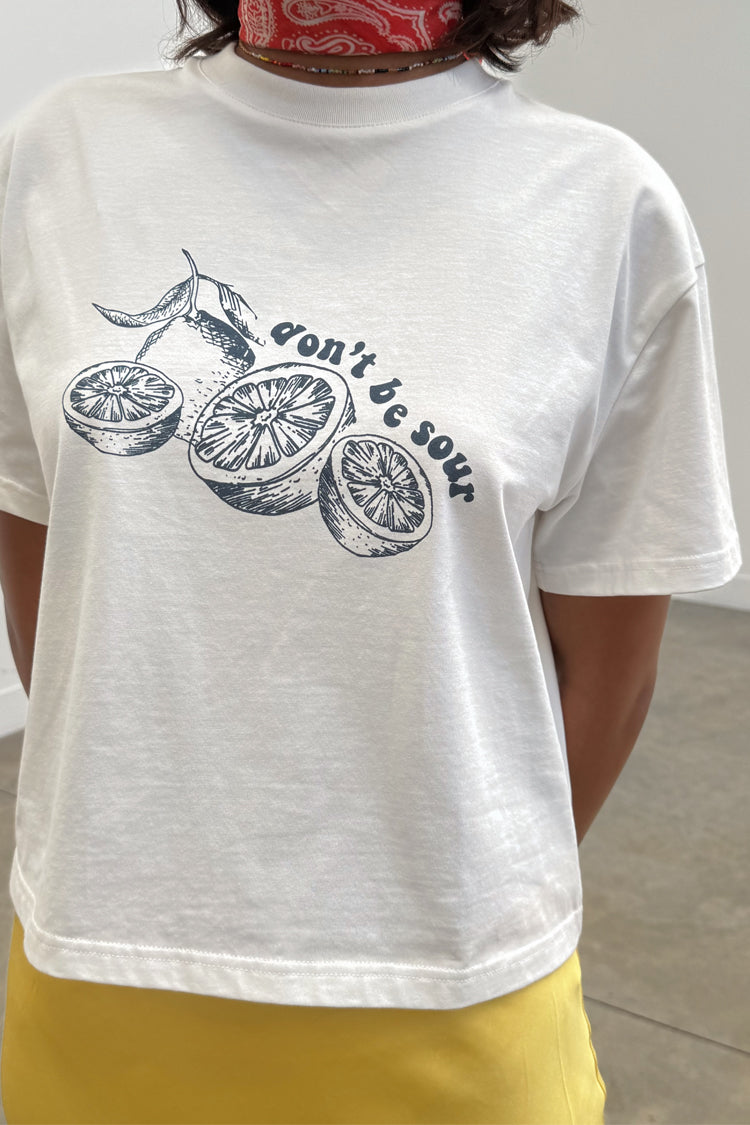 Lemon Print Cotton T-Shirt for Women | Don't be Sour Tee
