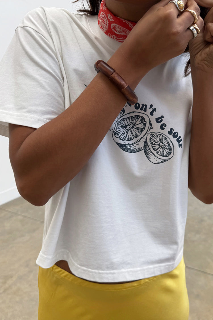 Lemon Print Cotton T-Shirt for Women | Don't be Sour Tee
