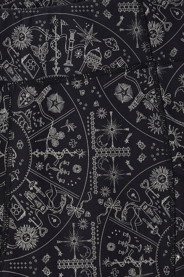 Map Print Leggings for Yoga & Running | Stretchy & Non-See Through