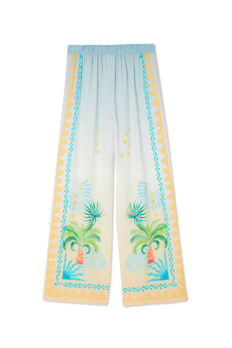 Wide Leg Trousers with Elastic Waist | Rio Elissa