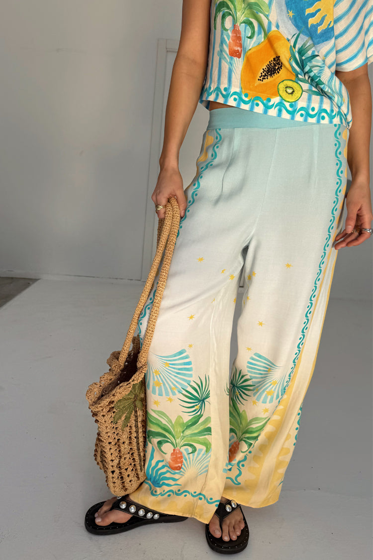Wide Leg Trousers with Elastic Waist | Rio Elissa