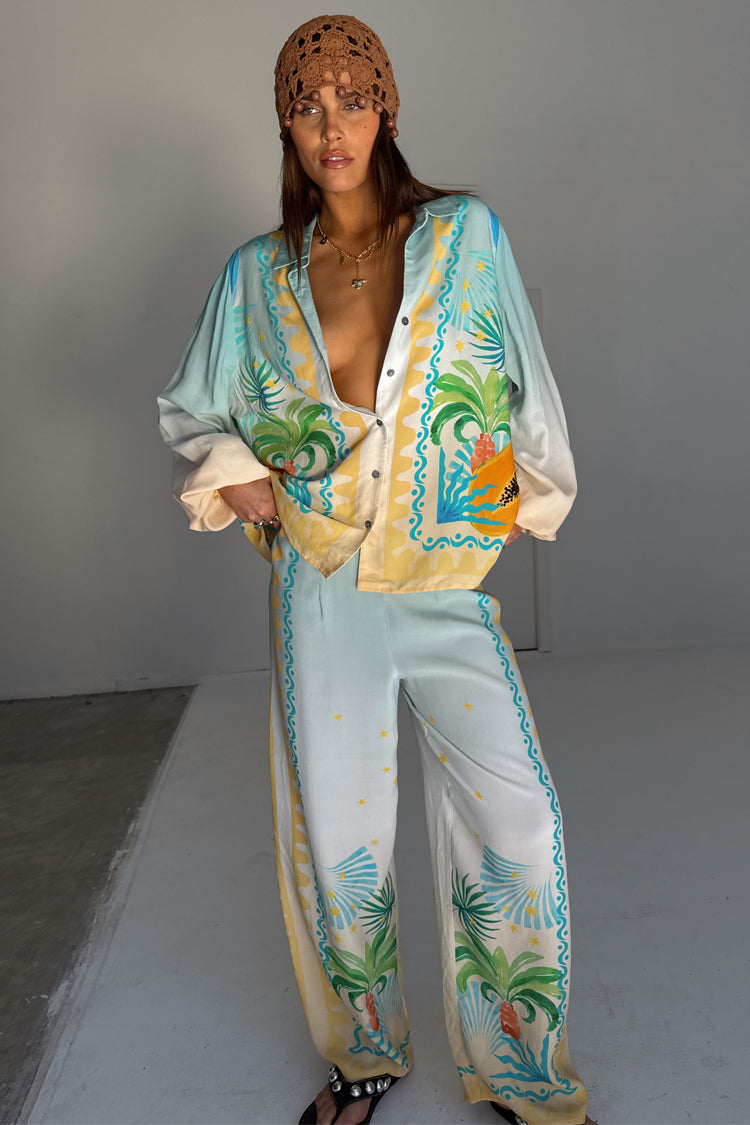 Wide Leg Trousers with Elastic Waist | Rio Elissa