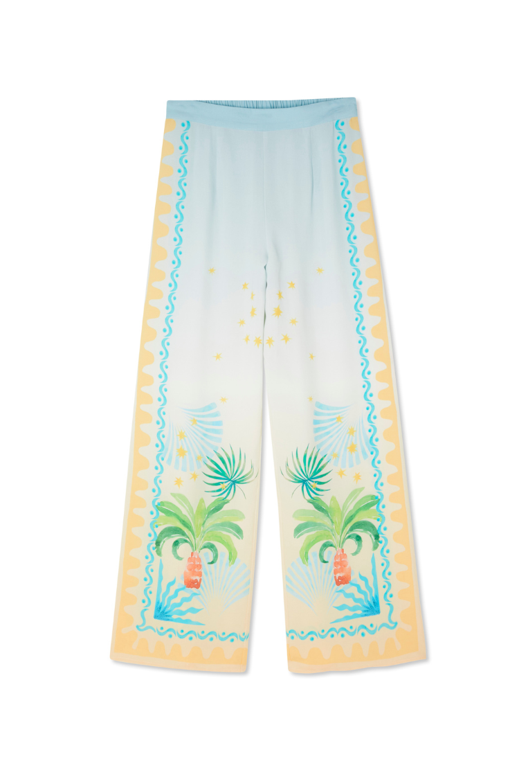 Wide Leg Trousers with Elastic Waist | Rio Elissa