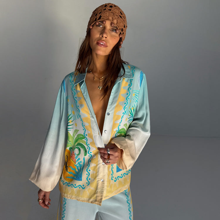 Lightweight Breathable Rio Miley Shirt with Tropical Print | NFD