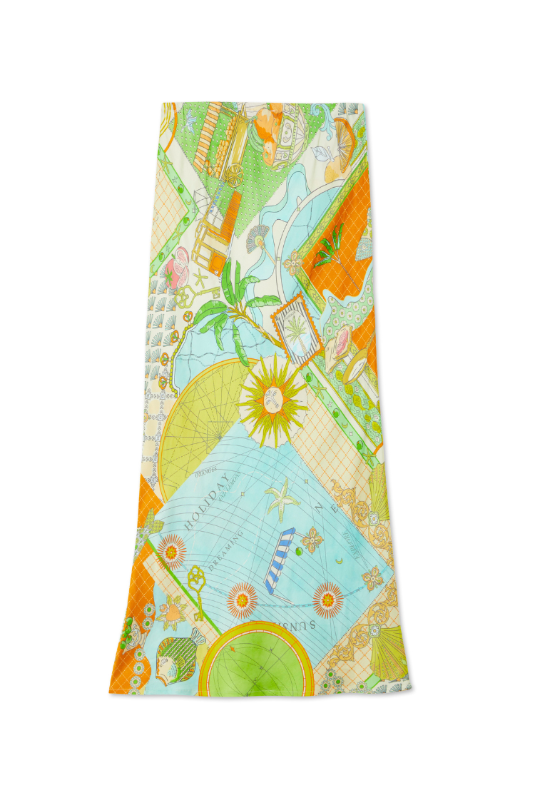 Isla Dorris Skirt | Hand-Painted Viscose Skirt for Summer