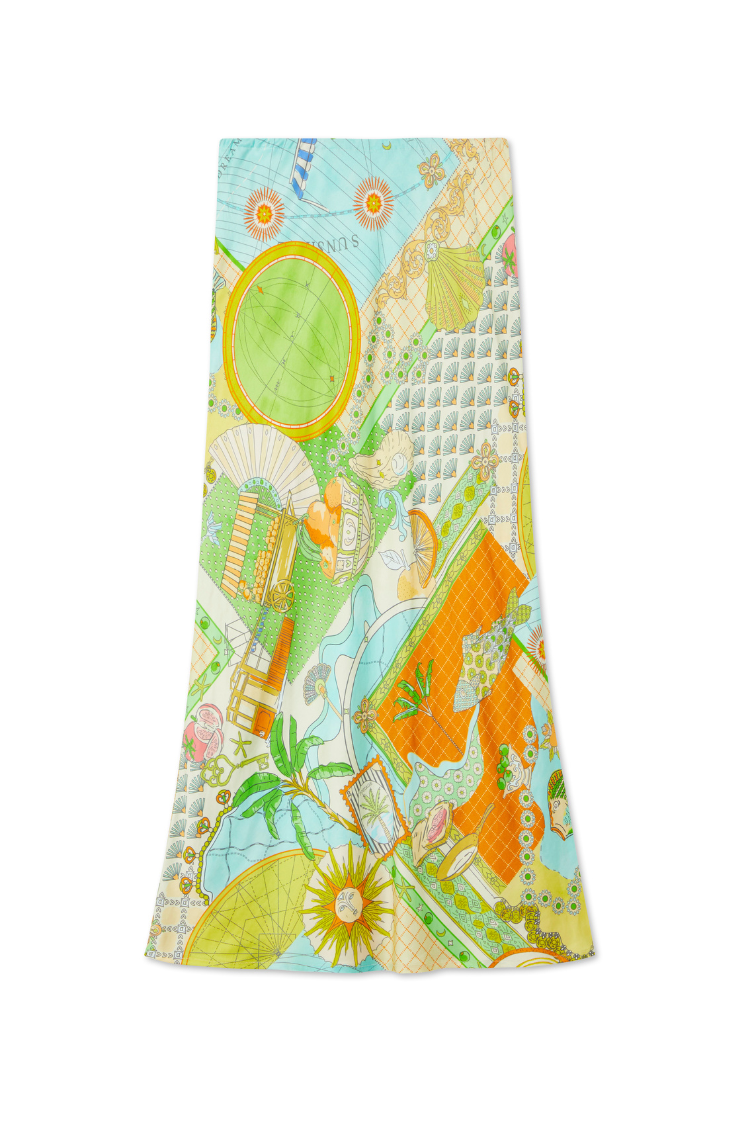 Isla Dorris Skirt | Hand-Painted Viscose Skirt for Summer