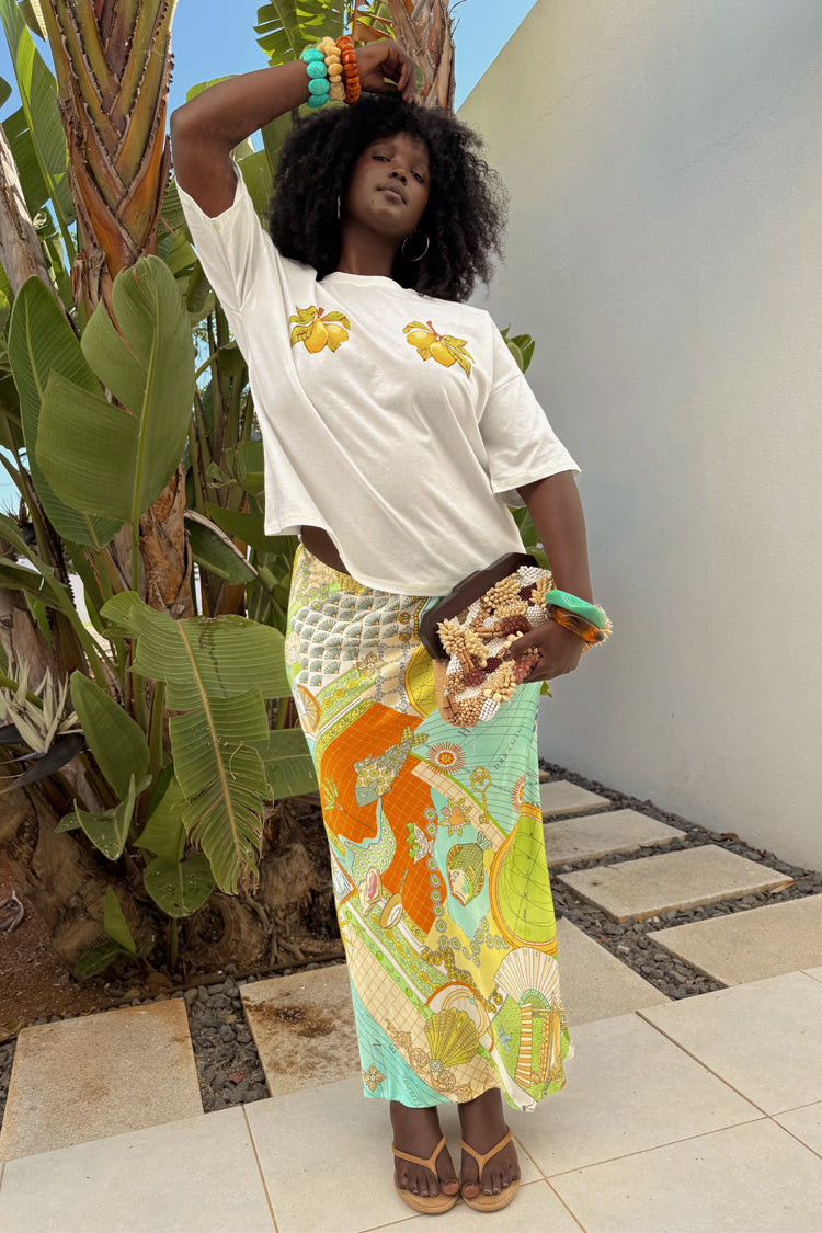 Isla Dorris Skirt | Hand-Painted Viscose Skirt for Summer