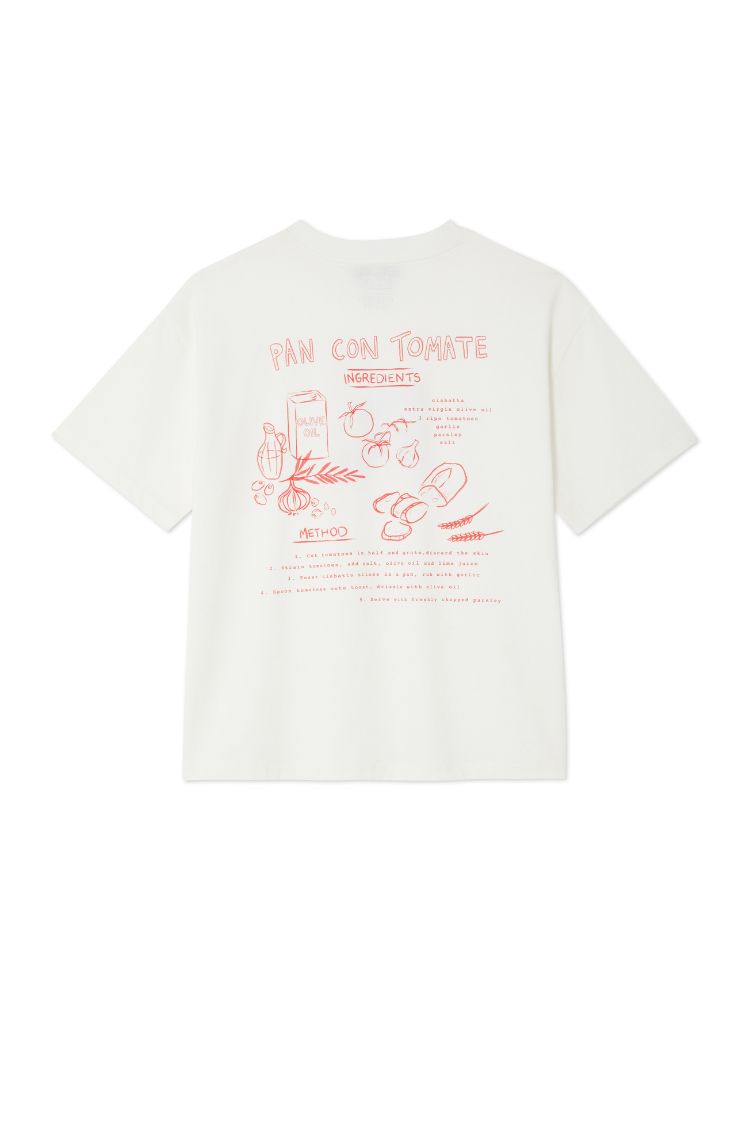 Tomato Print Recipe T-Shirt | Pan Con Tomate Relaxed Fit