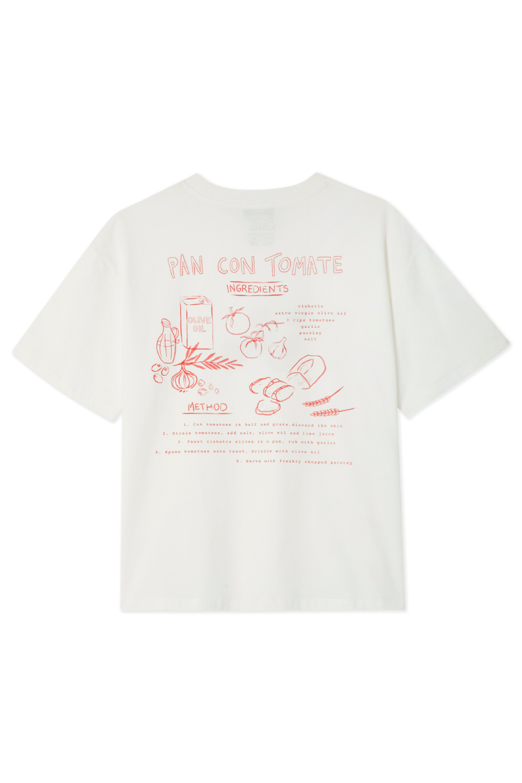 Tomato Print Recipe T-Shirt | Pan Con Tomate Relaxed Fit
