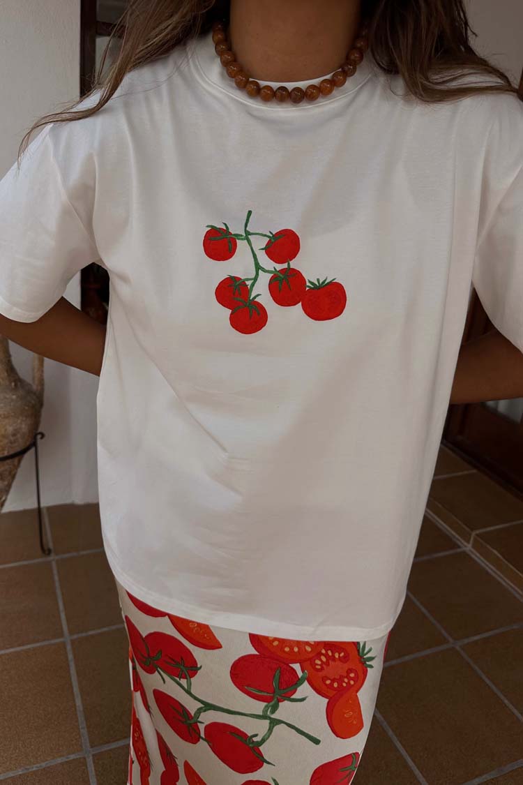 Tomato Print Recipe T-Shirt | Pan Con Tomate Relaxed Fit