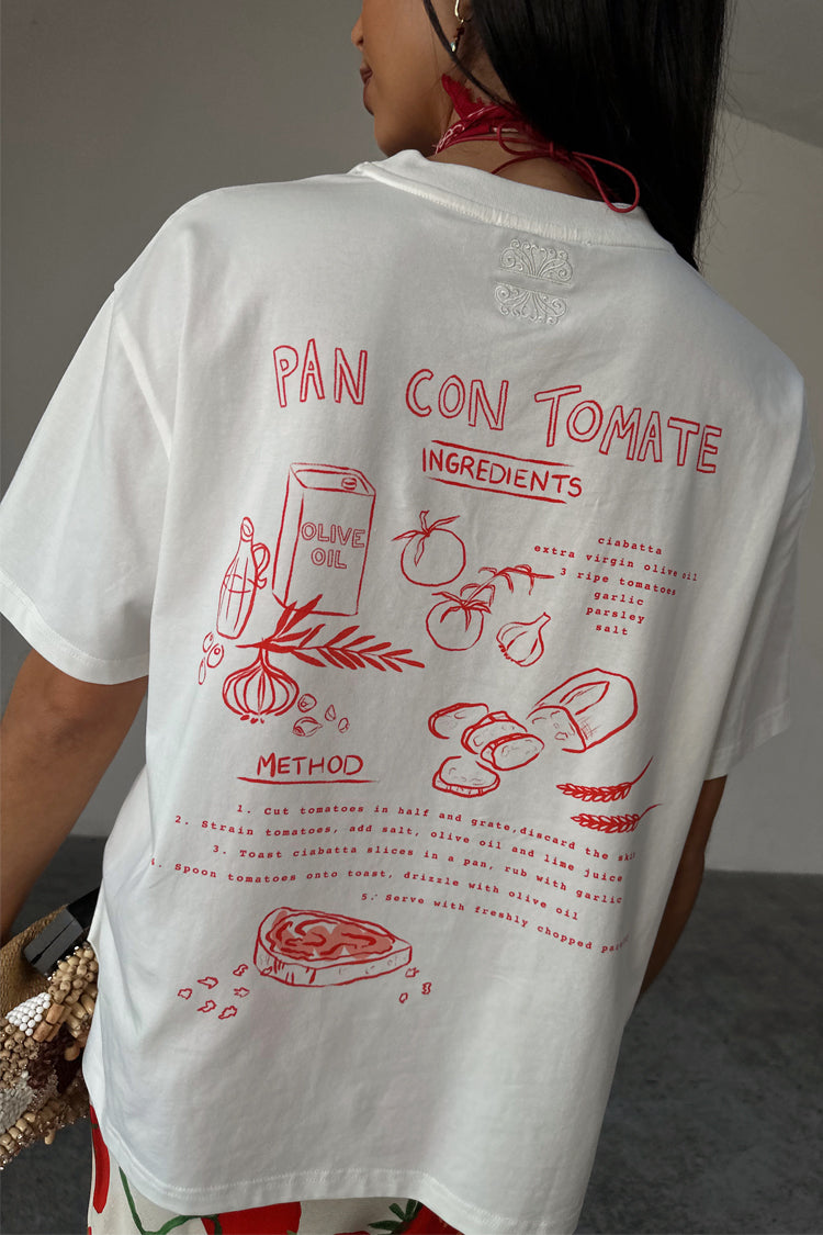 Tomato Print Recipe T-Shirt | Pan Con Tomate Relaxed Fit