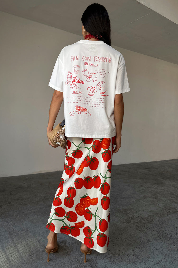 Tomato Print Recipe T-Shirt | Pan Con Tomate Relaxed Fit