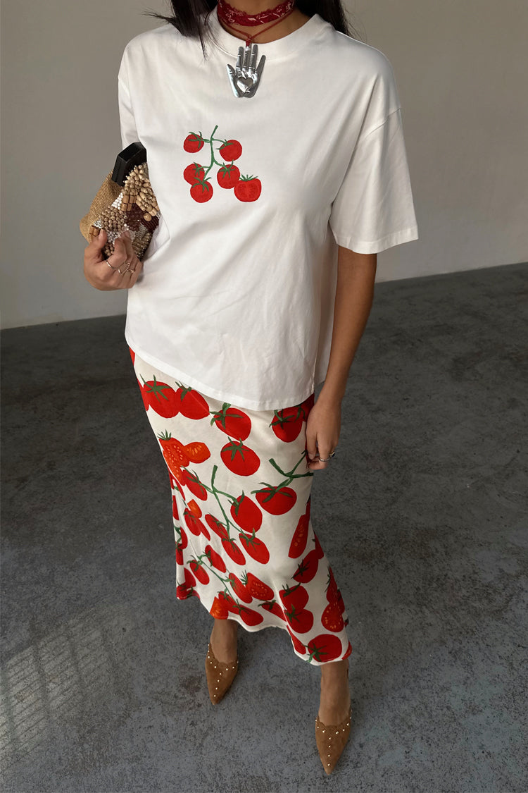 Tomato Print Recipe T-Shirt | Pan Con Tomate Relaxed Fit