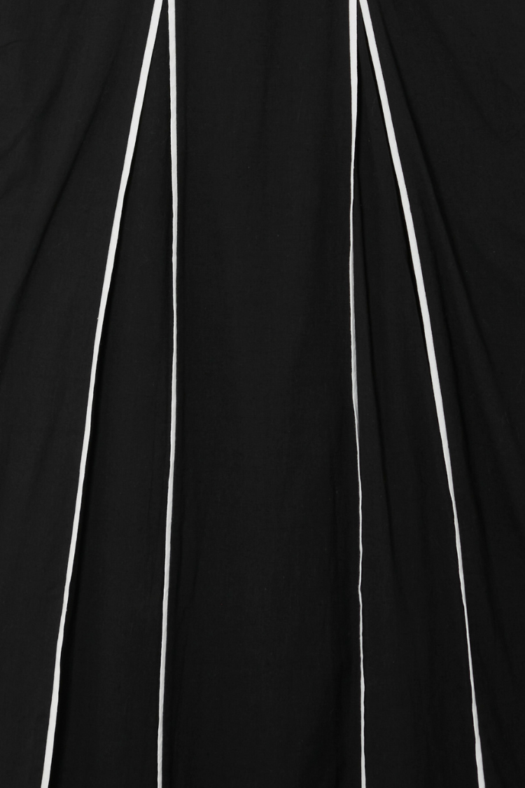 Black & Cream Cotton Dress with Waist Cutout Detail | Esme Dress