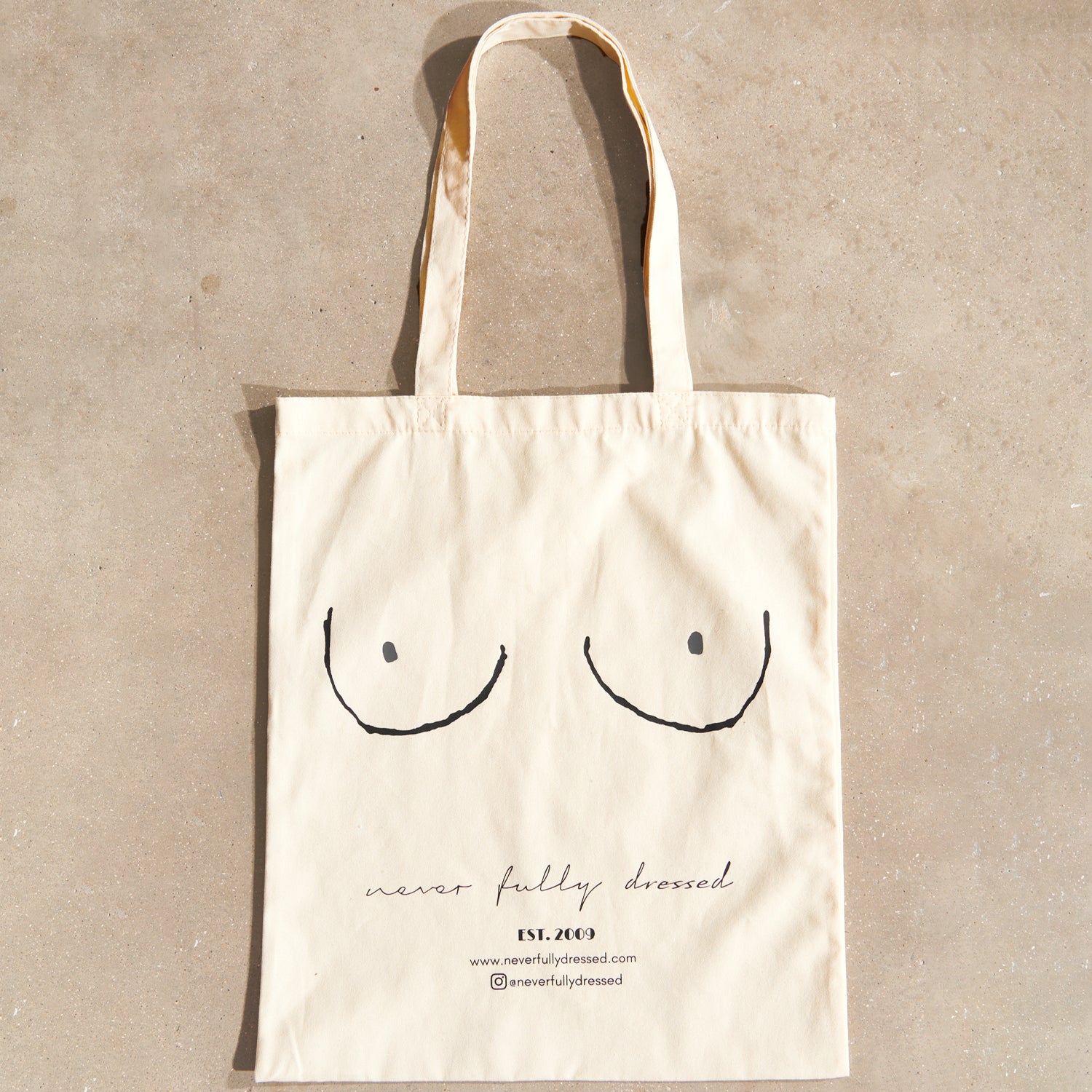 Cream Tote Bag with Boob Print | Shoulder Carry & Versatile