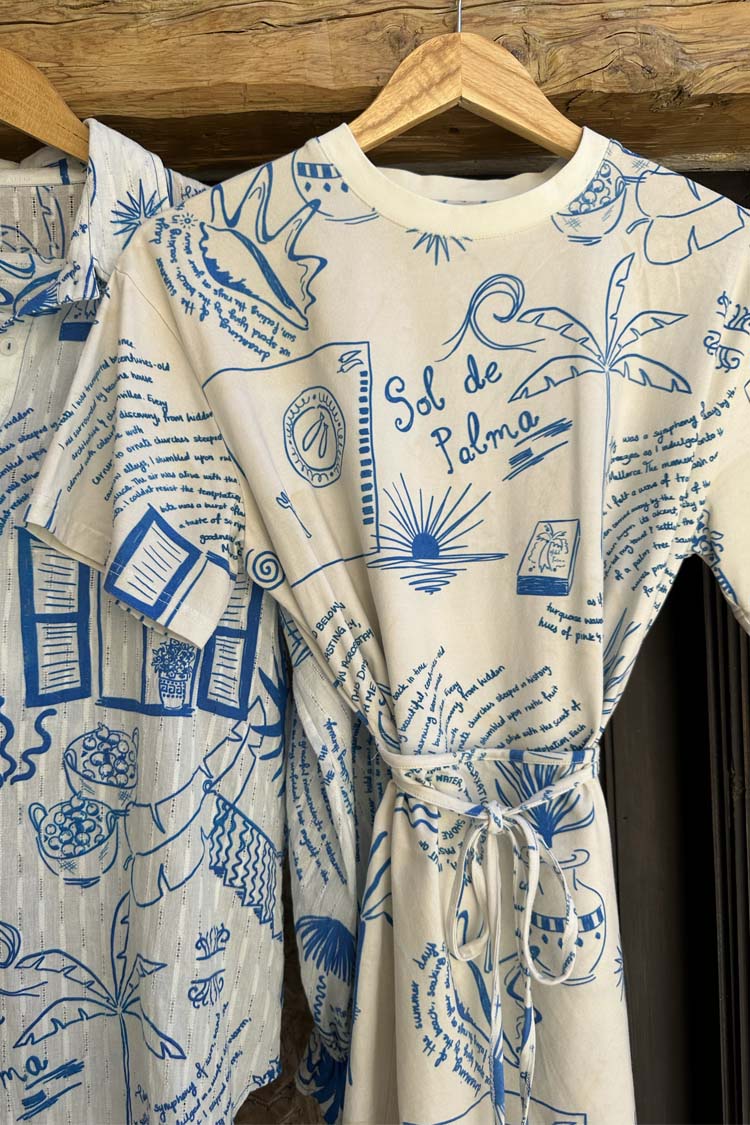 Wrap Tie Mini Dress with Palma Print | NFD X Caetana