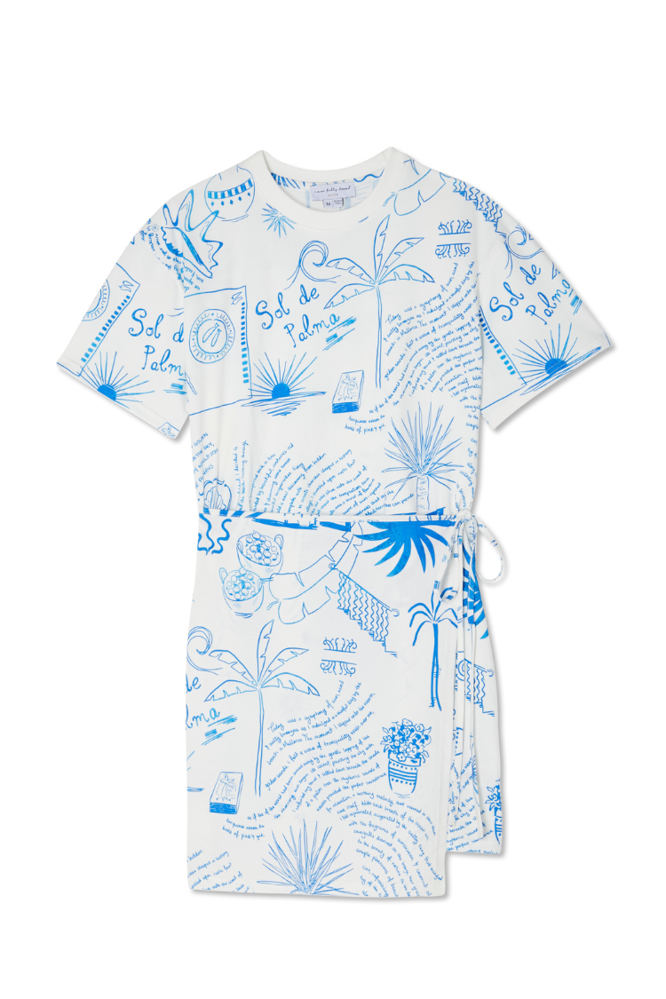 Wrap Tie Mini Dress with Palma Print | NFD X Caetana