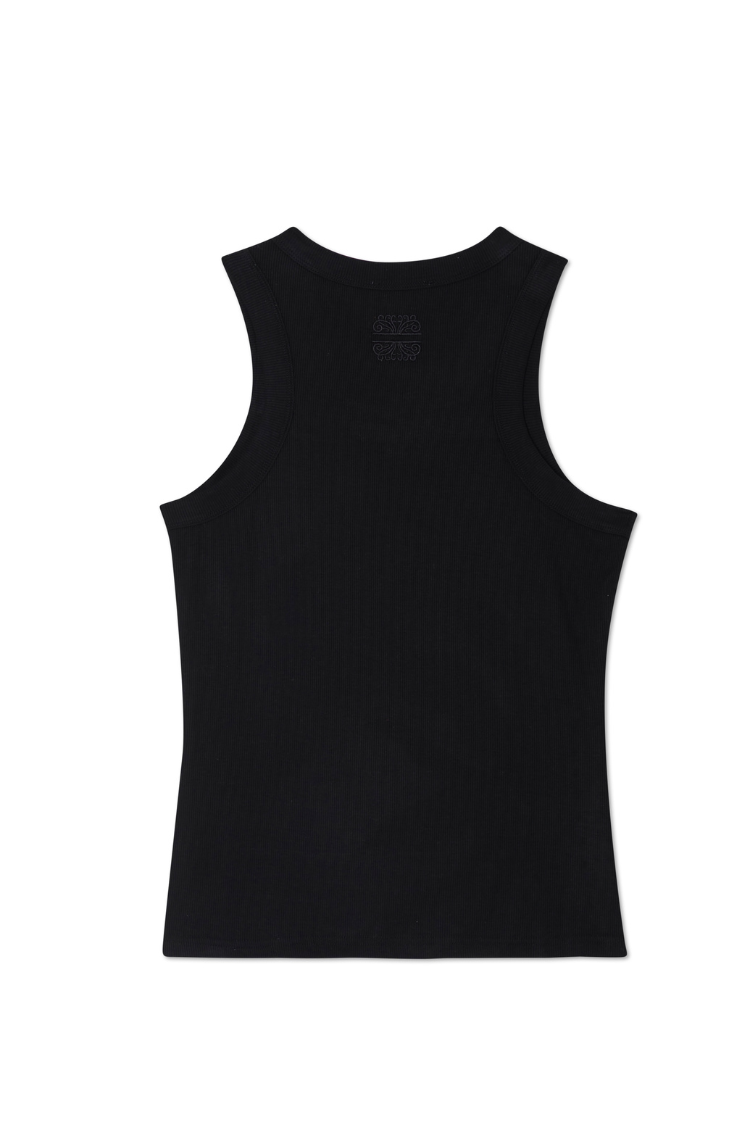 Black Sun Print Tank Top for Beach & Summer | Hand Painted Design