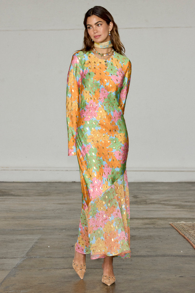 Floral Alaia Dress with Bell Sleeves & Asymmetric Skirt | Spring Fashion