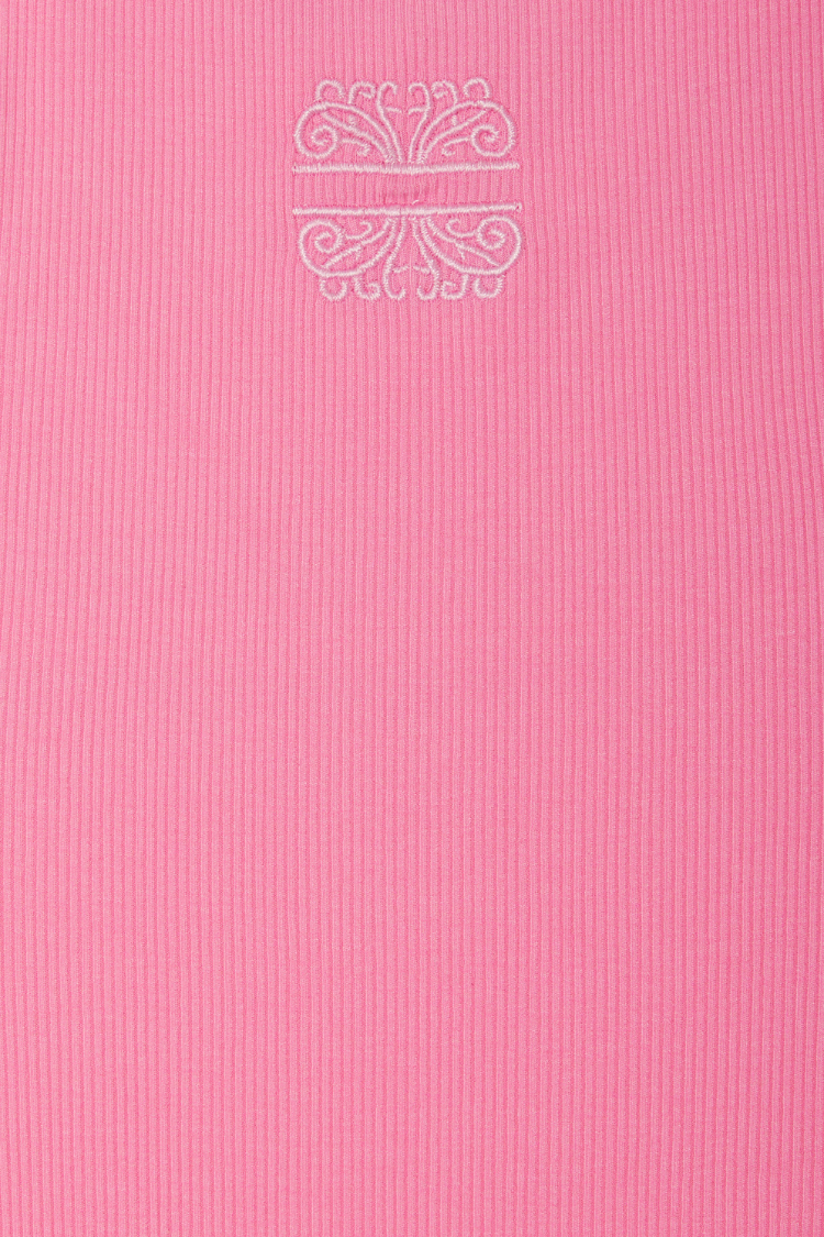 Pink Ribbed Tank Top for Women | Soft Stretch & Embroidered Logo | NFD