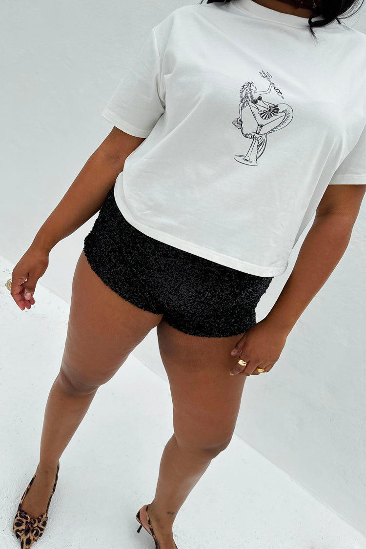 Relaxed Fit Mermaid Cocktail T-Shirt | Drop Shoulder & Embroidered Logo