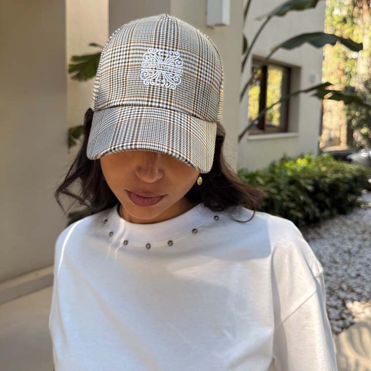 Check Print Cotton Cap with Adjustable Strap | NFD