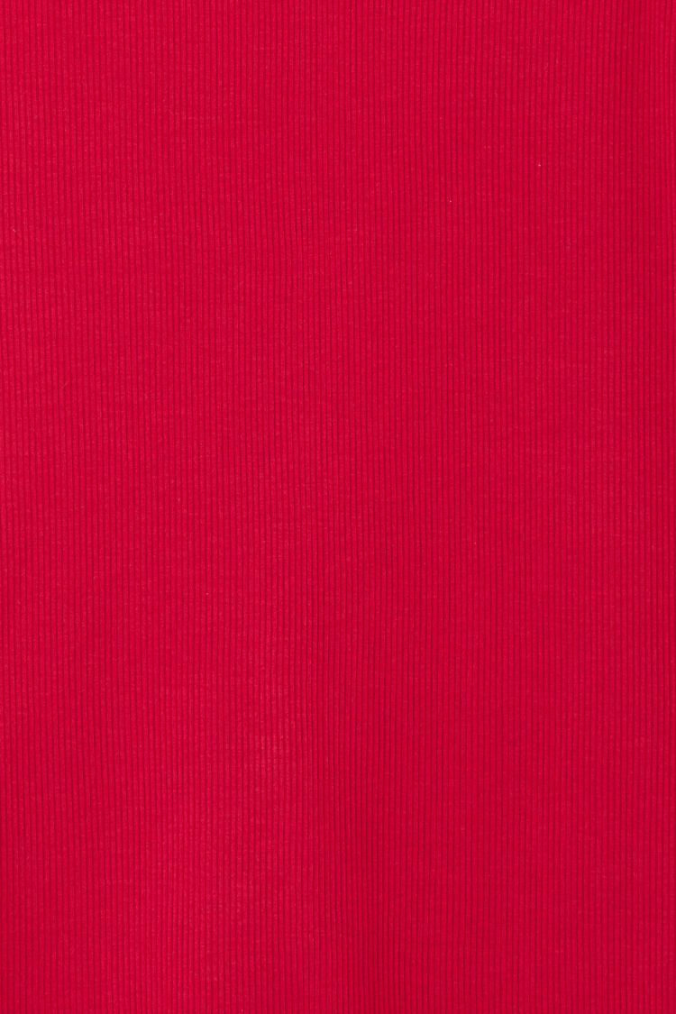 Deep Red Ribbed Tank Top for Women | Soft Stretch & Embroidered Logo