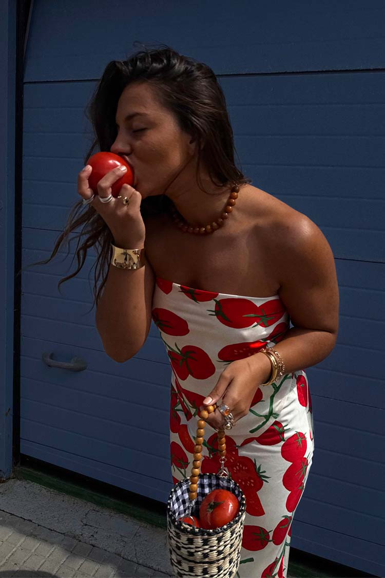 Tomato Print Scarf for Summer & Travel | 100% Viscose