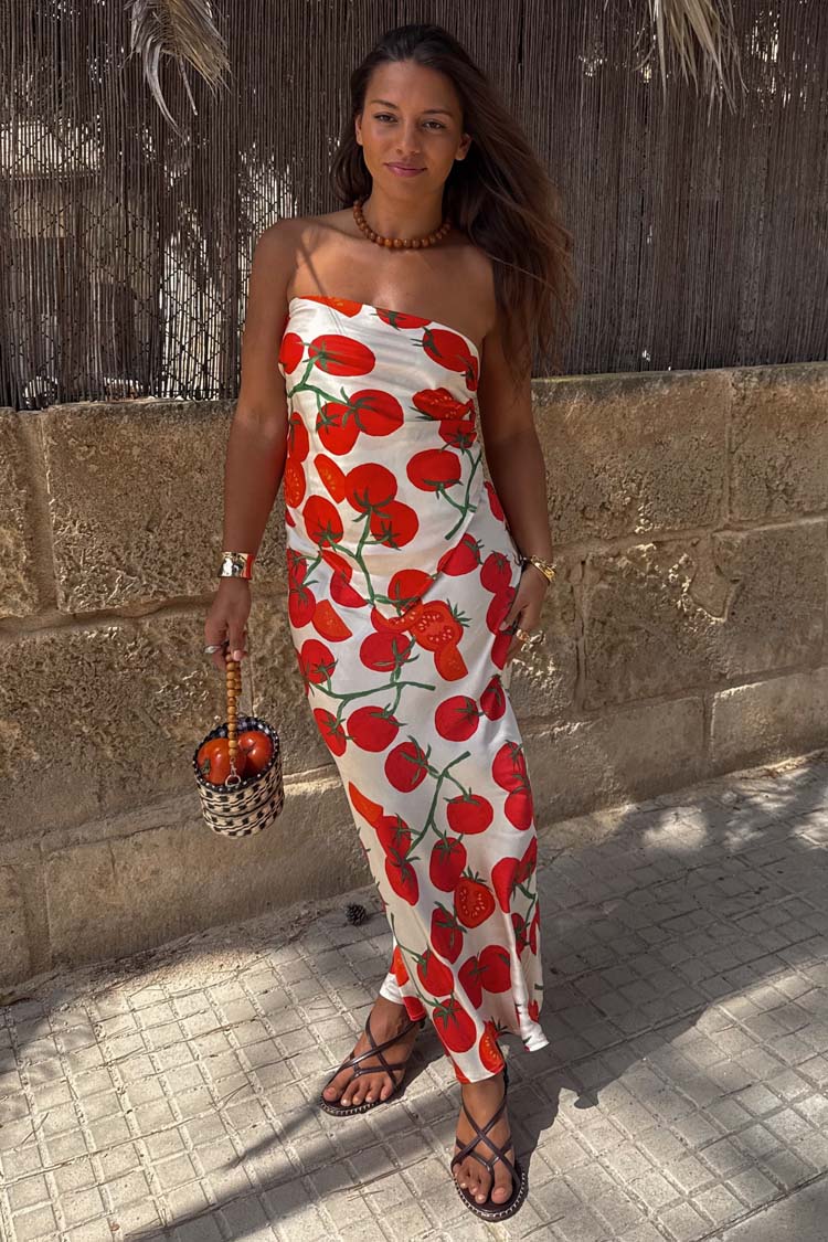 Tomato Print Scarf for Summer & Travel | 100% Viscose