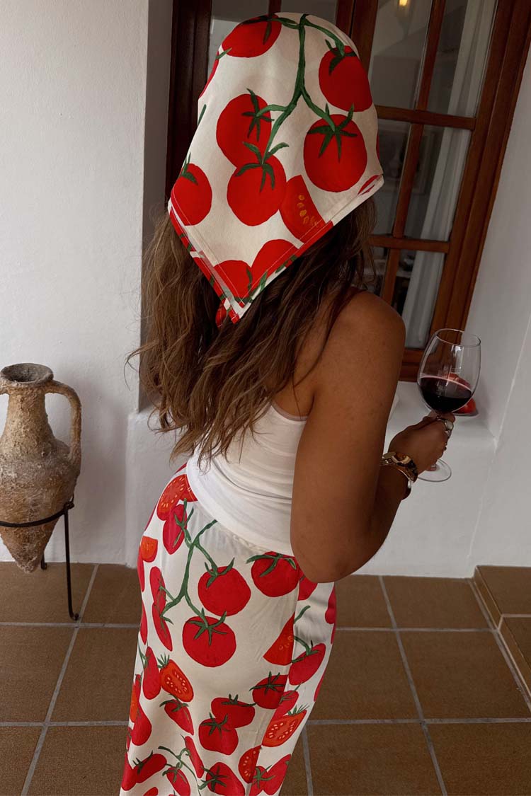 Tomato Print Scarf for Summer & Travel | 100% Viscose