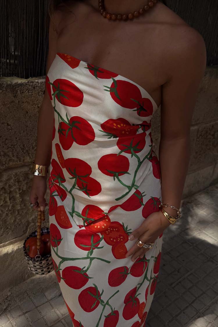 Tomato Print Scarf for Summer & Travel | 100% Viscose