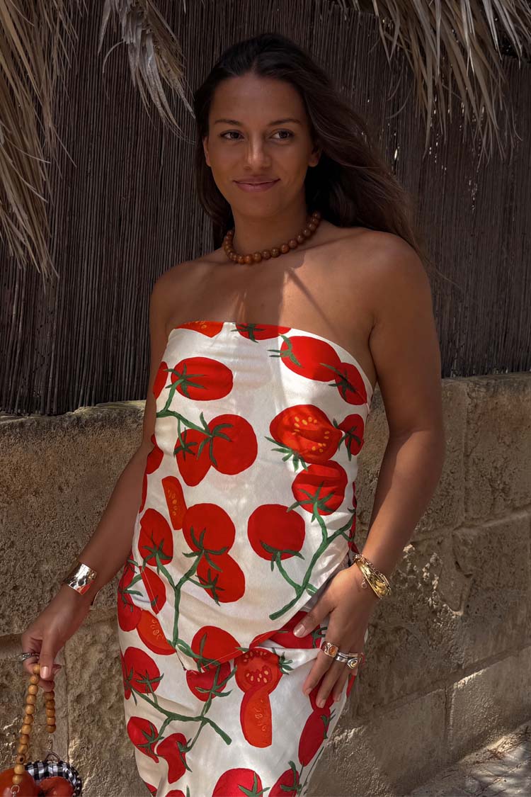 Tomato Print Scarf for Summer & Travel | 100% Viscose