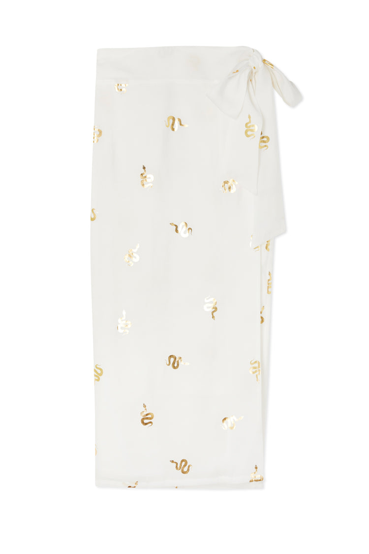 Gold Foil Snake Print Wrap Skirt | Jaspre Multiwear Style