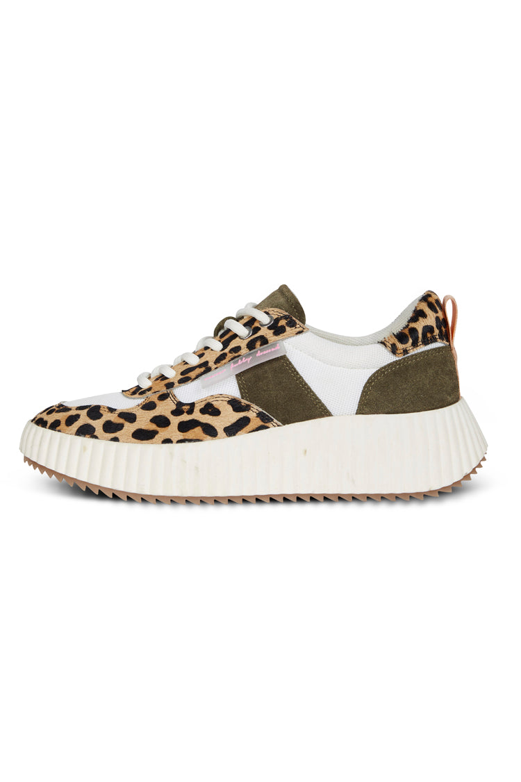 Leopard Print & Khaki Platform Trainers | NFD