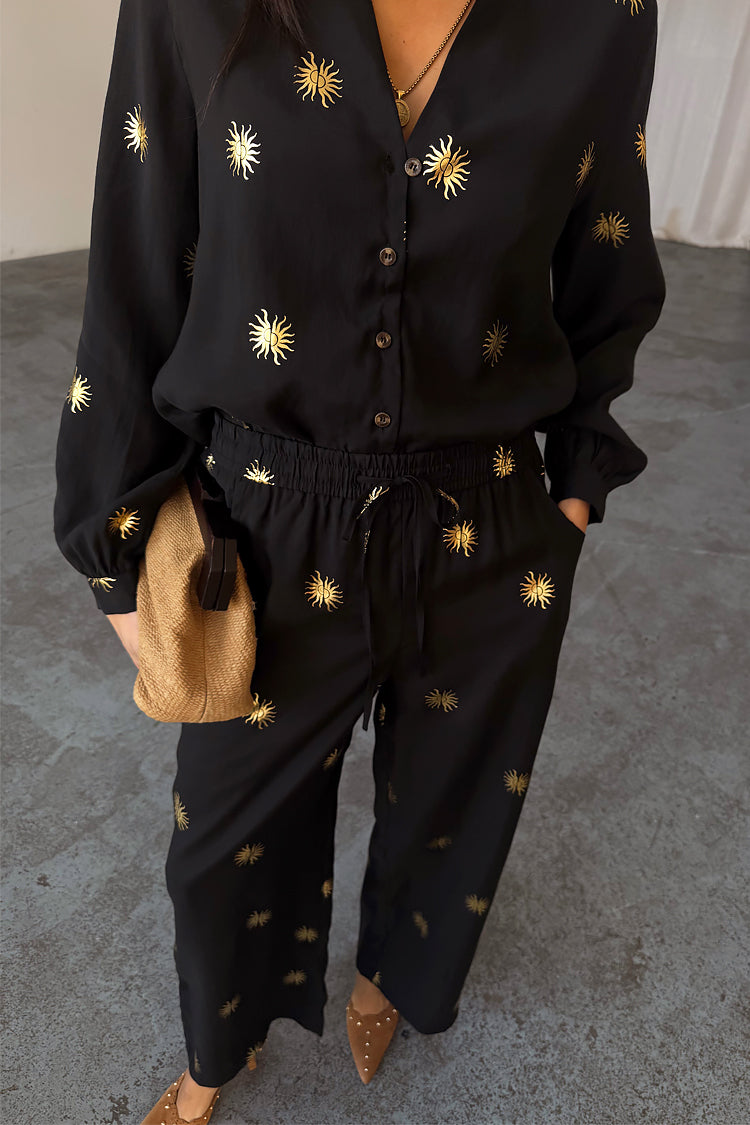 Wide Leg Trousers for Women with Elastic Waist | Gold Sun Elissa Petite