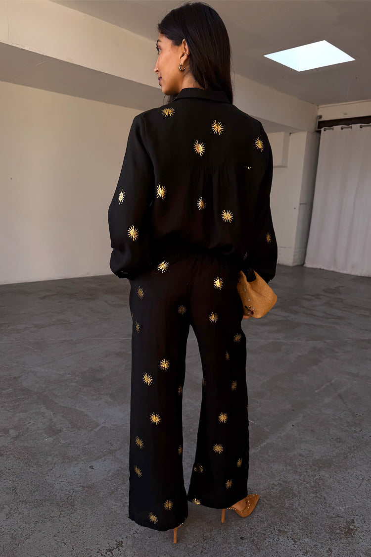 Wide Leg Trousers for Women with Elastic Waist | Gold Sun Elissa Petite