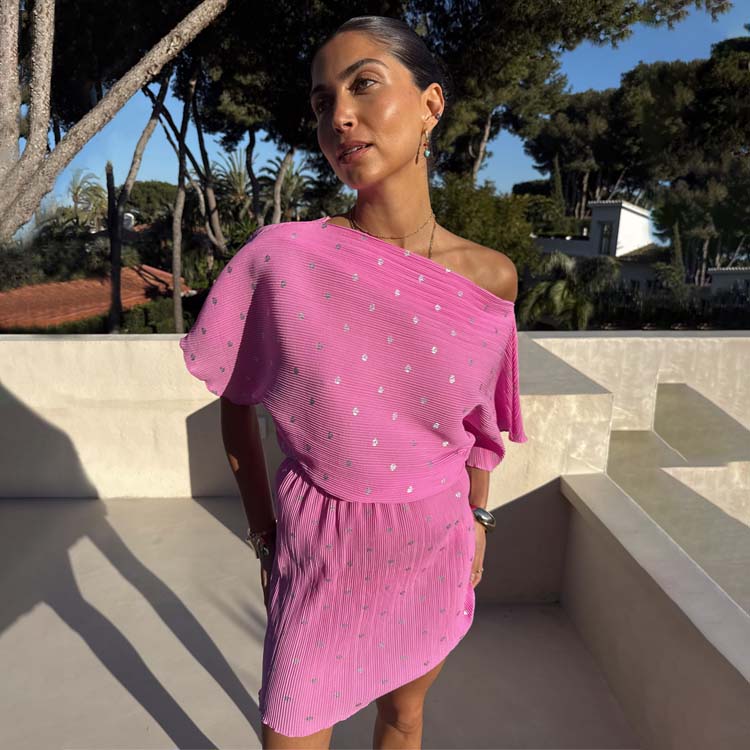 Petal Pink Mini Dress with Elastic Waist | Bump & Breastfeeding Friendly