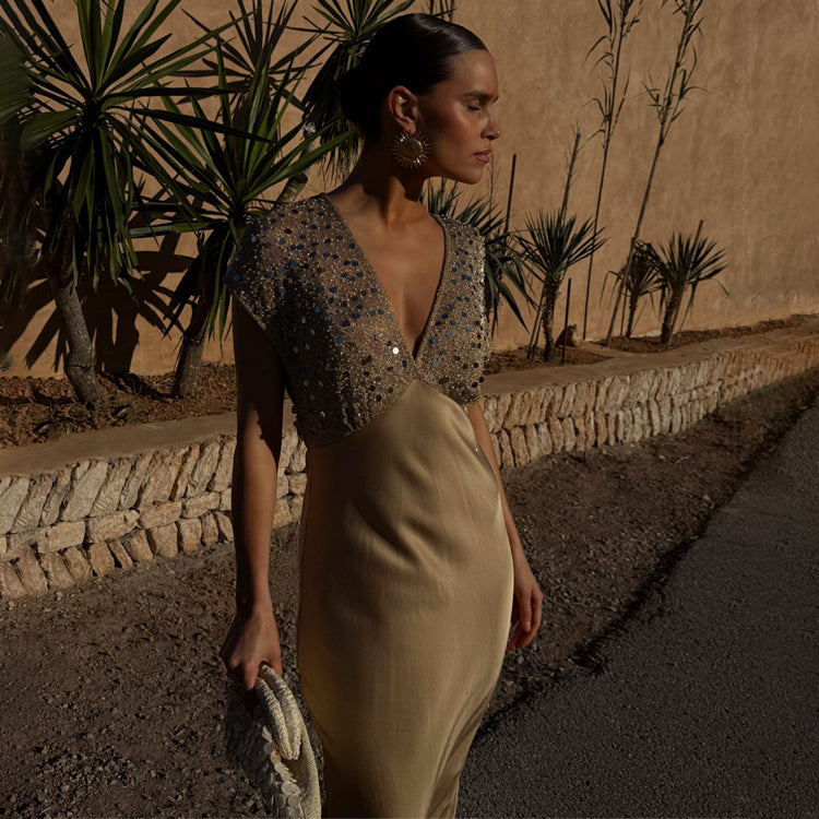 Gold Sequin Dress for Women | Petite Elodie Party Gown