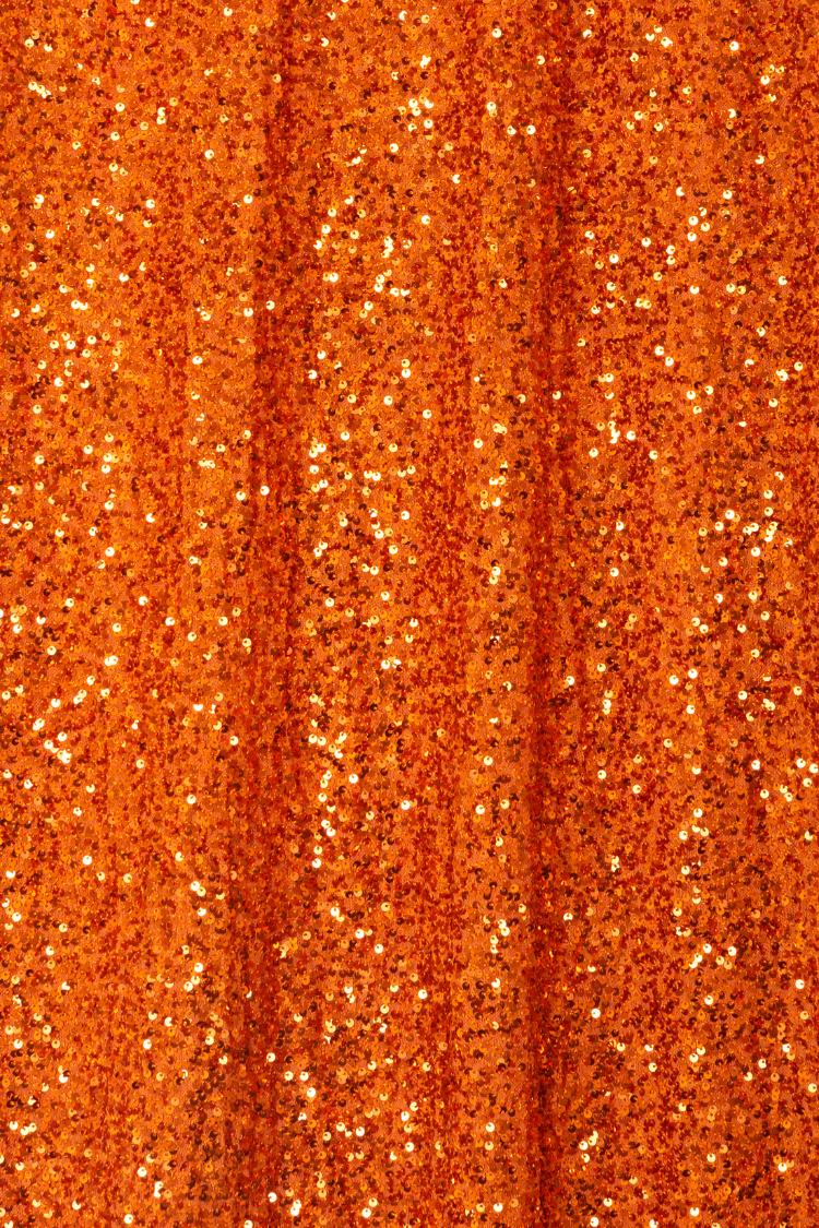 Orange Sequin Skirt for Women | Petite & Elastic Waist | Dorris