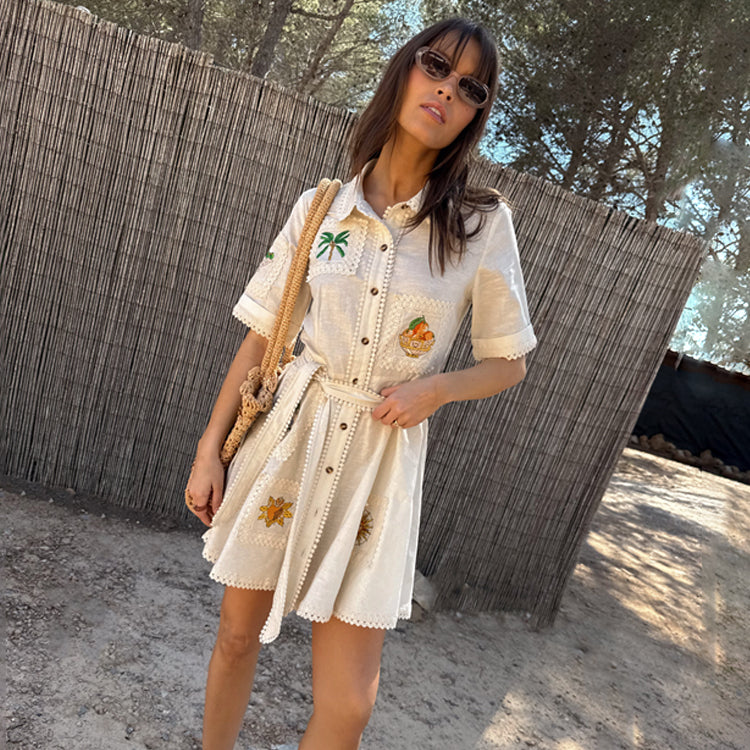 Patchwork Lauren Dress for Women | Isla Petite Cotton Linen