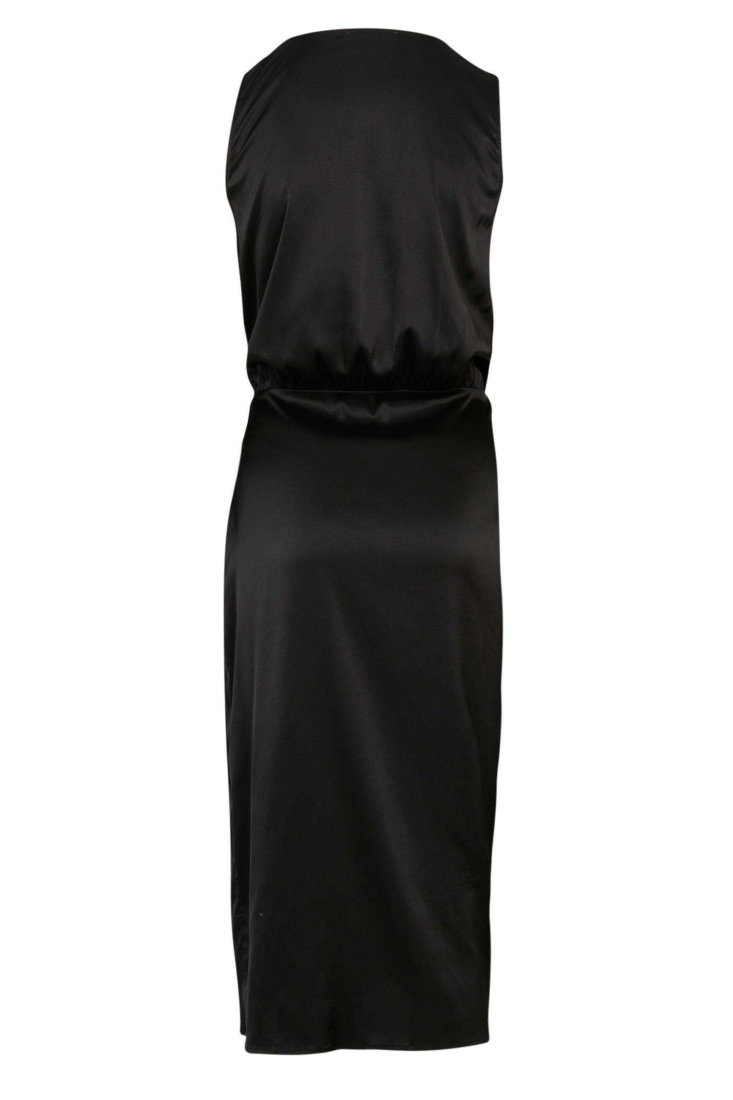 Black Sleeveless Wrap Dress for Women | Vienna Satin Maternity & Nursing Friendly