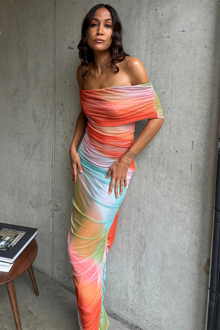 Ombre Mesh Summer Dress with Slip - Stretchy & Sexy Fit