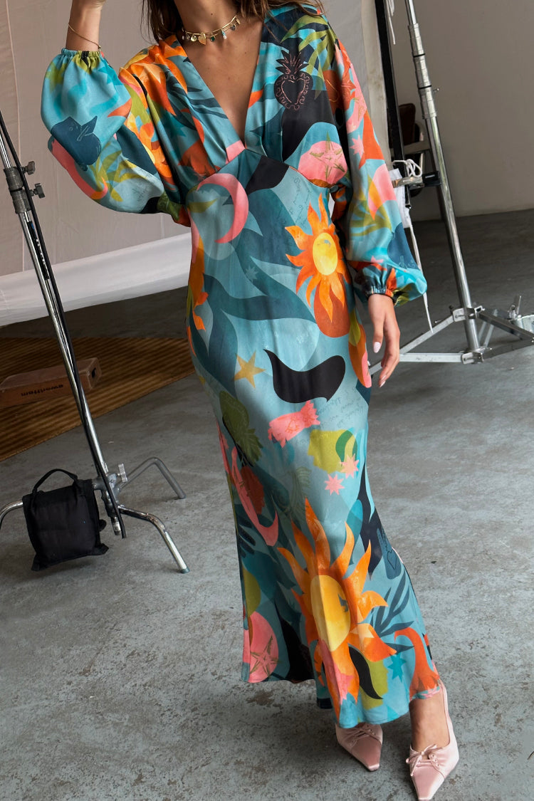 Viscose Emma Dress with Elastic Waist & Sleeves | Balearic