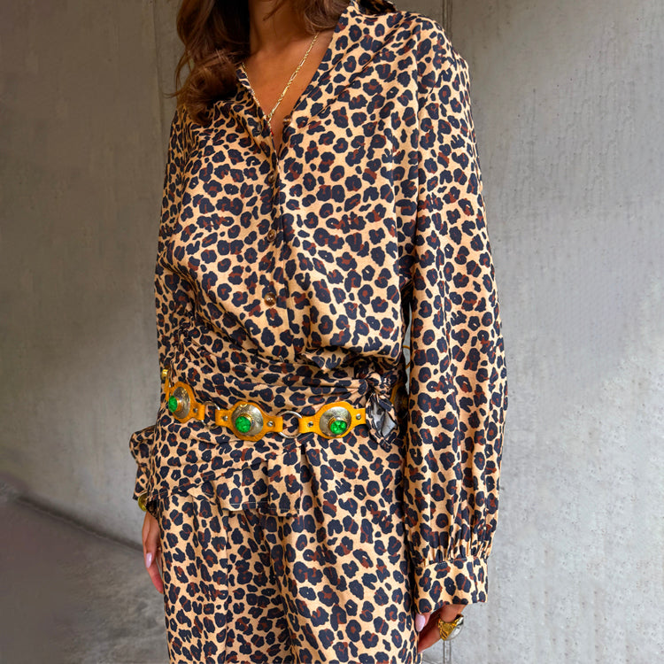 Leopard Print Oversized Shirt for Women | Lucia Miley Shirt