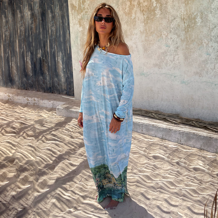 Lightweight Jem Dress for Bump Dressing | Scenery Print