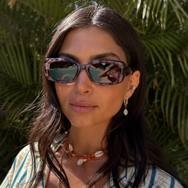 Tortoise Shell Rectangle Sunglasses with UV400 Protection | NFD