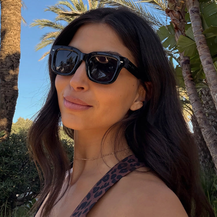 Retro Black Square Sunglasses with UV400 Protection | NFD