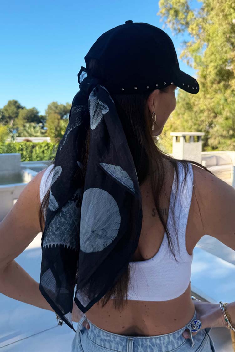 Black Shell Print Bandana for Women | Stylish & Versatile Accessory