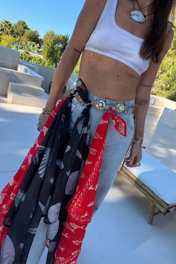 Black Shell Print Bandana for Women | Stylish & Versatile Accessory